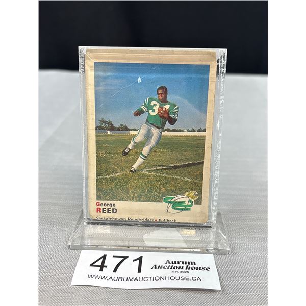 Vintage Saskatchewan Rough Riders George Reed Trading Card in Museum Case