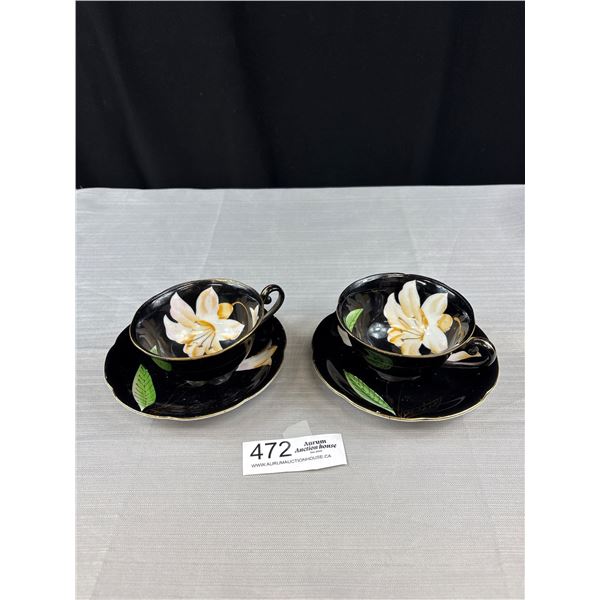 Set of 2 Vintage Teacup Saucer Set Made in Occupied Japan