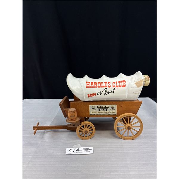 Vintage Heralds Club Reno Chuck Wagon Decanter