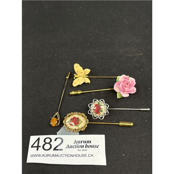 Very Lovely C.1970s Stick Pin Collectible Assorted