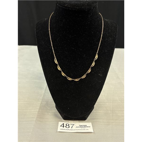 C.1970s Vintage Delicate Gold Filigree Necklace Sana Covent