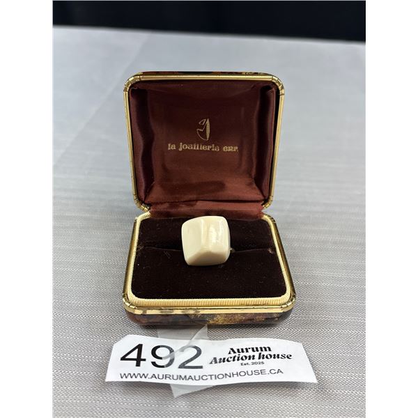 Vintage Genuine Ivory Chunky Ring
