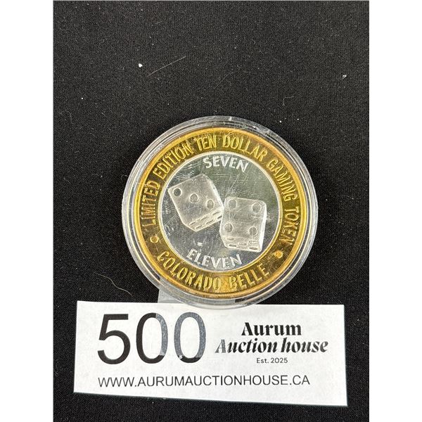 1 Half Oz Pure Silver $10 Gaming Token Limited Edtion