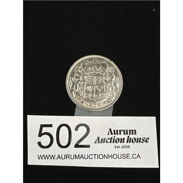 1942 Canadian Silver 50 Cent Coin
