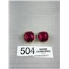 Image 1 : Pair of Vintage Ruby Red Glass Stones Clip On Earrings