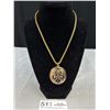 Image 1 : Gold Plated Kathy Van Beeland Pendant w/ Chain Necklace