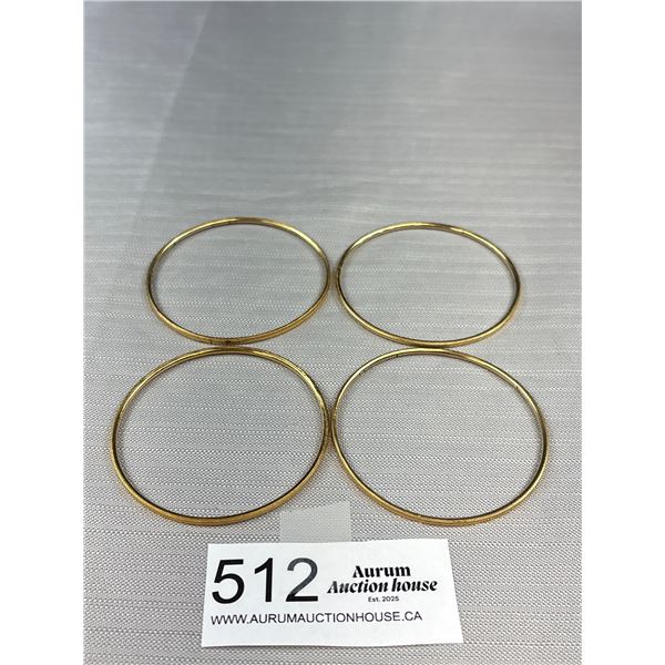 4 Gold Plated On Stainless Steel Bangles
