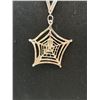 Image 3 : Silver Plated Spider Net Pendant w/ Chain Necklace
