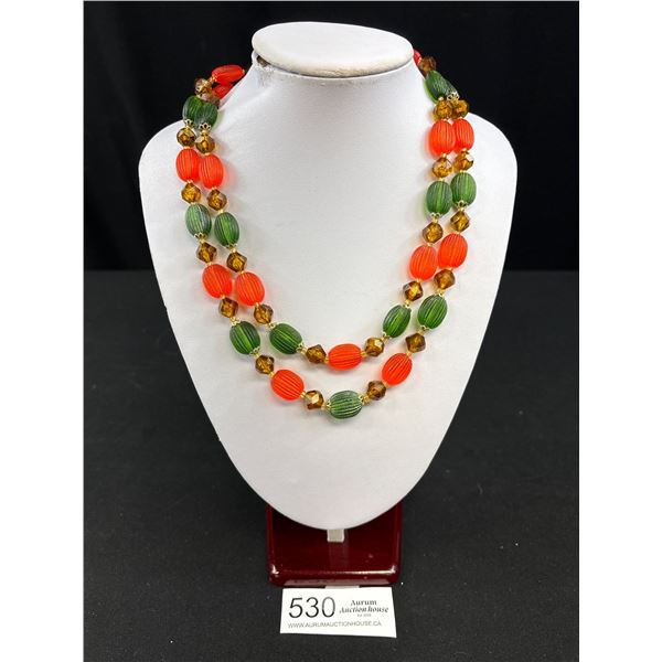 Eye Catching! Signed West Germany Lucite Bead Necklace