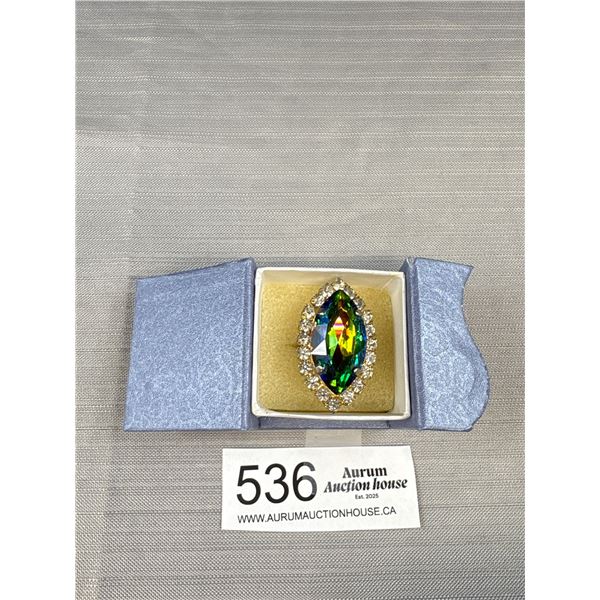 Absolutely Fantastic! Vintage Rhinestone Ring Huge! C.1960s Quality