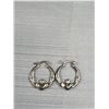 Image 2 : Vintage Large Hoop Sterling Silver Claddah Earrings Quality