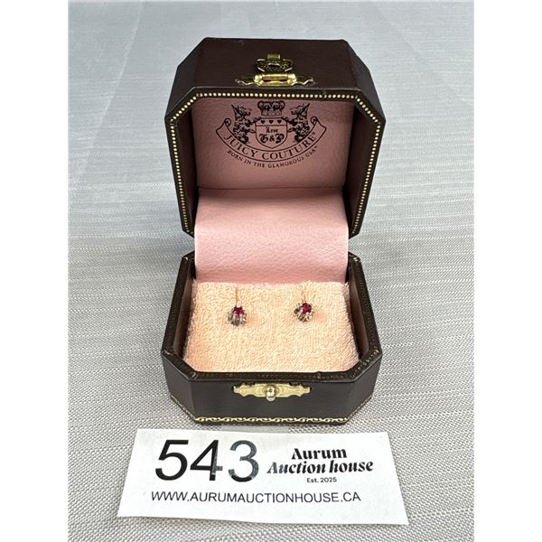 Marked K+L Germany Antique Silver Genuine Almandine Garnet Earrings Beautiful!