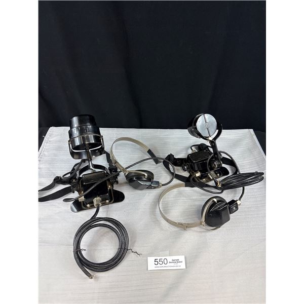 2 Vintage Sound Powered Telephone Headsets