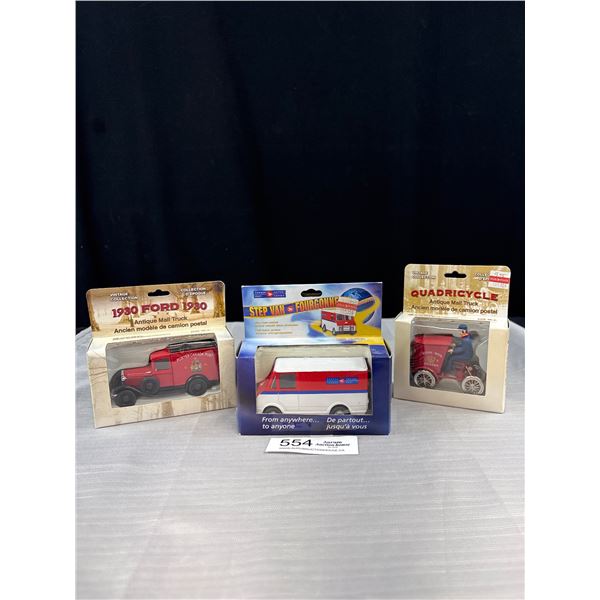 Lot of 3 Collectable Canada Post Diecast Vehicles in Original Boxes