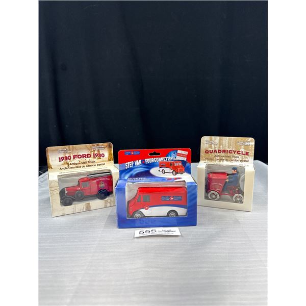 Lot of 3 Collectable Canada Post Diecast Vehicles in Original Boxes