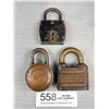 Image 1 : Lot of 3 Very Old Padlocks No Keys