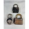 Image 3 : Lot of 3 Very Old Padlocks No Keys
