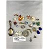 Image 1 : Nice Lot of Vintage Pins, Tokens, Baby Spoon, etc