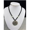 Image 2 : 2 Mother of Pearl Inlaid Pendants w/ Beads Necklace