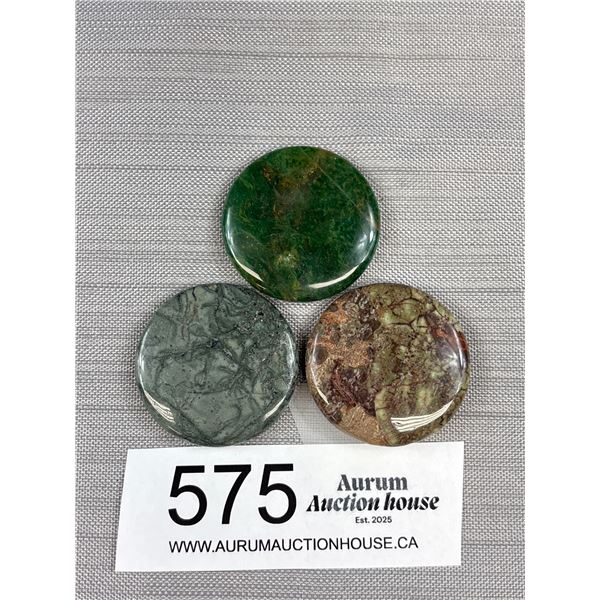 3 Round Genuine Stones For Pendants
