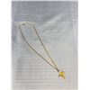 Image 4 : High Carat Gold Plated Chain w/ Cruzifix Cross Pendant, Marked 18k G.P