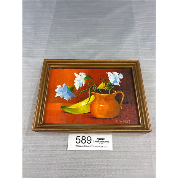 Vintage Framed Painting, Signed D.Wolff