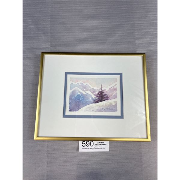 Vintage Framed Painting "Winter Solitude" Signed E. Wallace