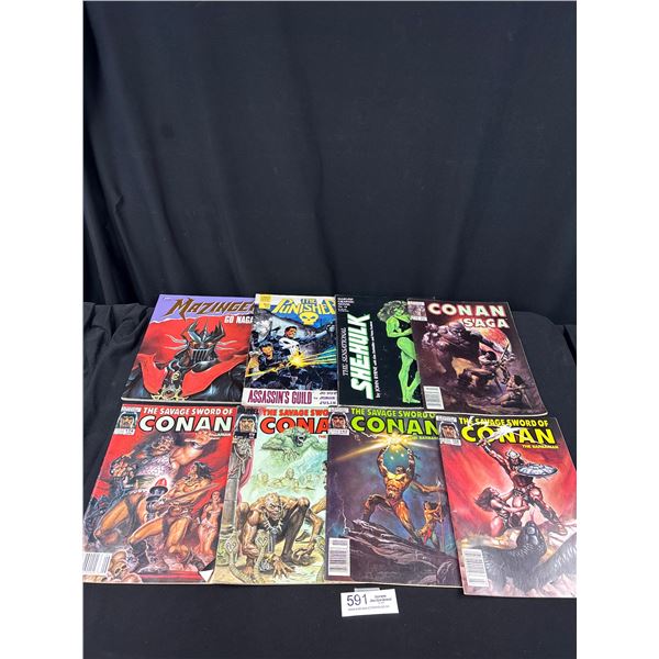 Lot of Vintage Oversized Comics Conan the Barbarian, Hulk, The Punisher, etc.