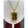 Image 2 : Massive Vintage Genuine Tigers Eye Necklace Marked 750 (18k) Plated Quality!