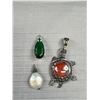 Image 4 : Vintage Pendant Lot Native, Emerald Pearl Etc