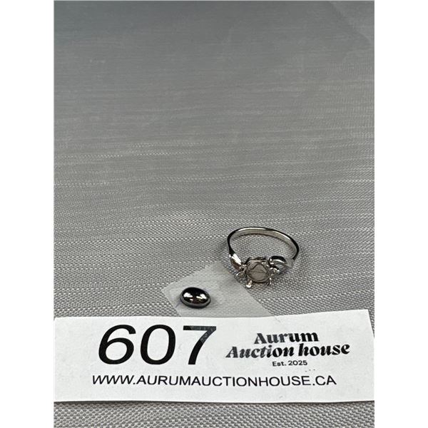 Vintage Rhodium Plated Black Alaska Diamond Ring C.1970