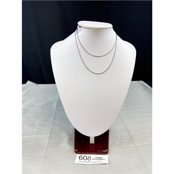 Stamped 925 Antique Silver Chain Long!