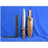 Image 1 : Ash 440C Steel Fixed Blade Knife with Leather Sheath