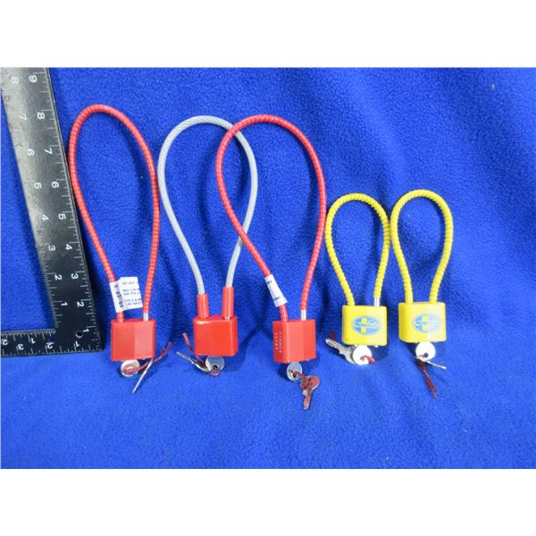 5 Cable Locks with 2 Keys Each