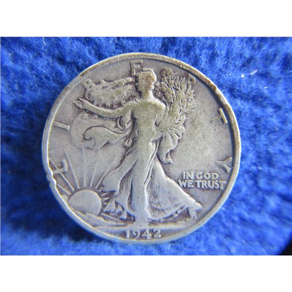 1942 USA "Walking Liberty Half Dollar" - .900 Silver
