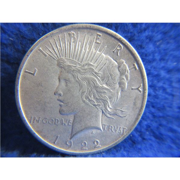 1922 USA One Dollar "Peace Dollar" - .900 Silver