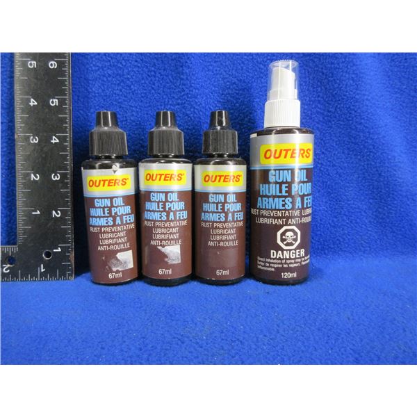 4 Outer's Gun Oil - 67 ml x 3, 120 ml Spray x 1 - All Appear Full