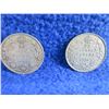 Image 1 : 2 Canadian 25 Cent Coins - .800 Silver - 1928, 1936