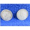 Image 4 : 2 Canadian 25 Cent Coins - .800 Silver - 1928, 1936
