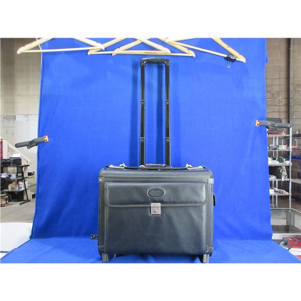 Vintage Bugatti Rolling Carry Case/Breifcase with Extending Handle