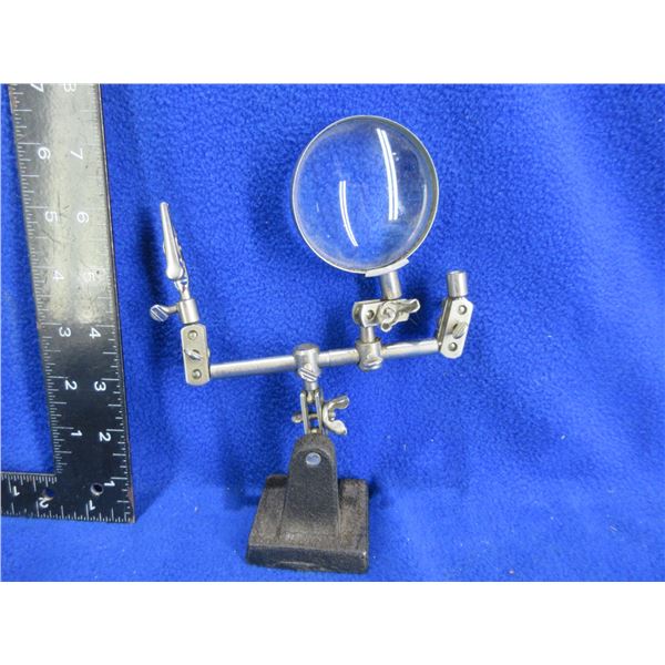 Adjustable Helping Hand with Magnifying Glass and Alligator Clip