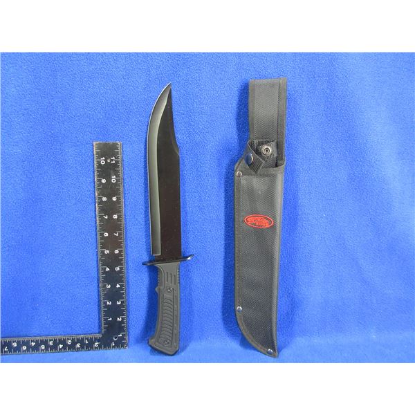 Rite Edge Fixed Clip Point Blade Knife with Sheath - 9 1/2" Blade