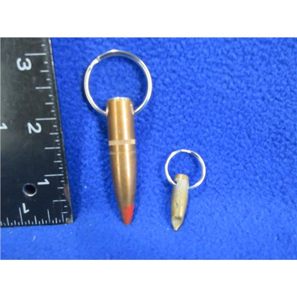 2 Bullet Key Chains - 50 Cal. (.511") and 303 Cal. (.312")