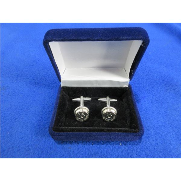 Pair of Cufflinks - 30-06 Sprg Nickel Plated Federal Brass