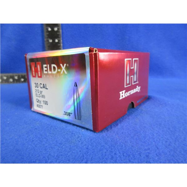 30 Cal. .308" 212gr ELD-X Hornady Bullets - Sealed Box of 100