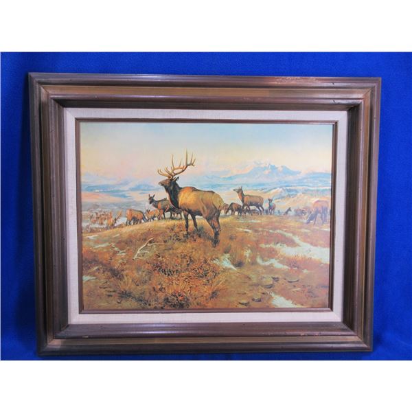 Framed Charles M. Russell Print 1912 "The Exalted Ruler" - PICK UP ONLY