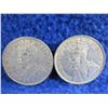 Image 4 : 2 Canadian 25 Cent Coins - .800 Silver - 1929, 1932