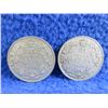Image 1 : 2 Canadian 25 Cent Coins - .800 Silver - 1920, 1928