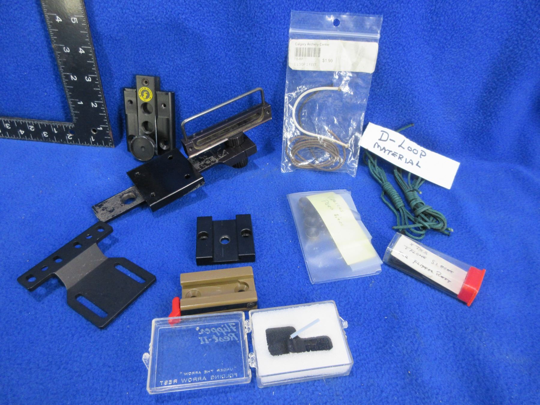 Flipper Rests Lot of Misc. Archery - D-Loop, Flipper Rests, Sleeves, Sights, Brackets