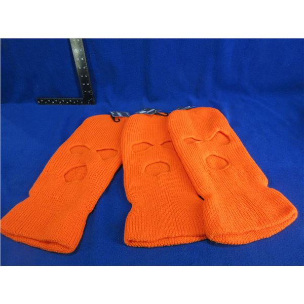NEW - 3 GKS Orange Balaclavas - Style #77-6314 One Size